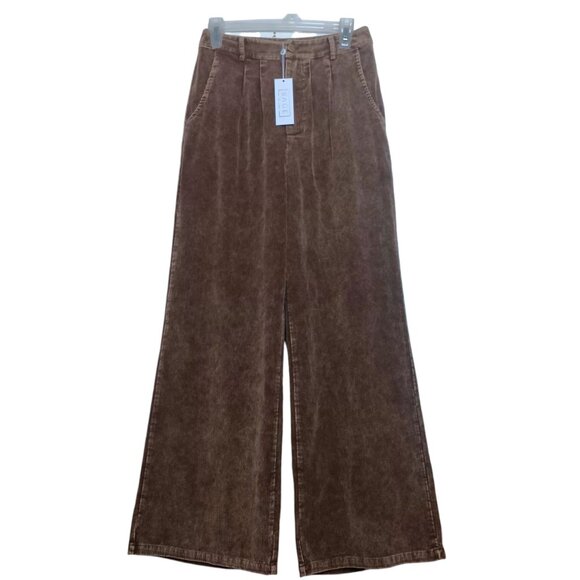 NEW SAGE THE LABEL kahlo washed cord pant in brown Size SMALL NWT - Picture 4 of 10